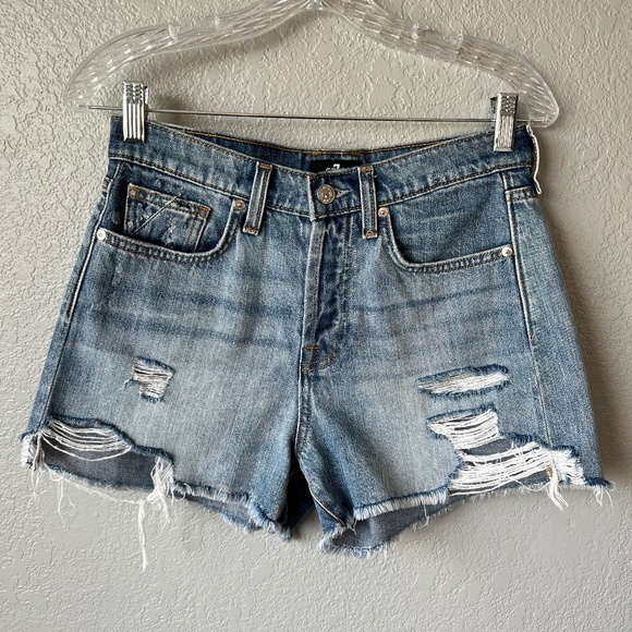 7 for All Mankind Monroe Cut-Off Shorts - Picture 1 of 13